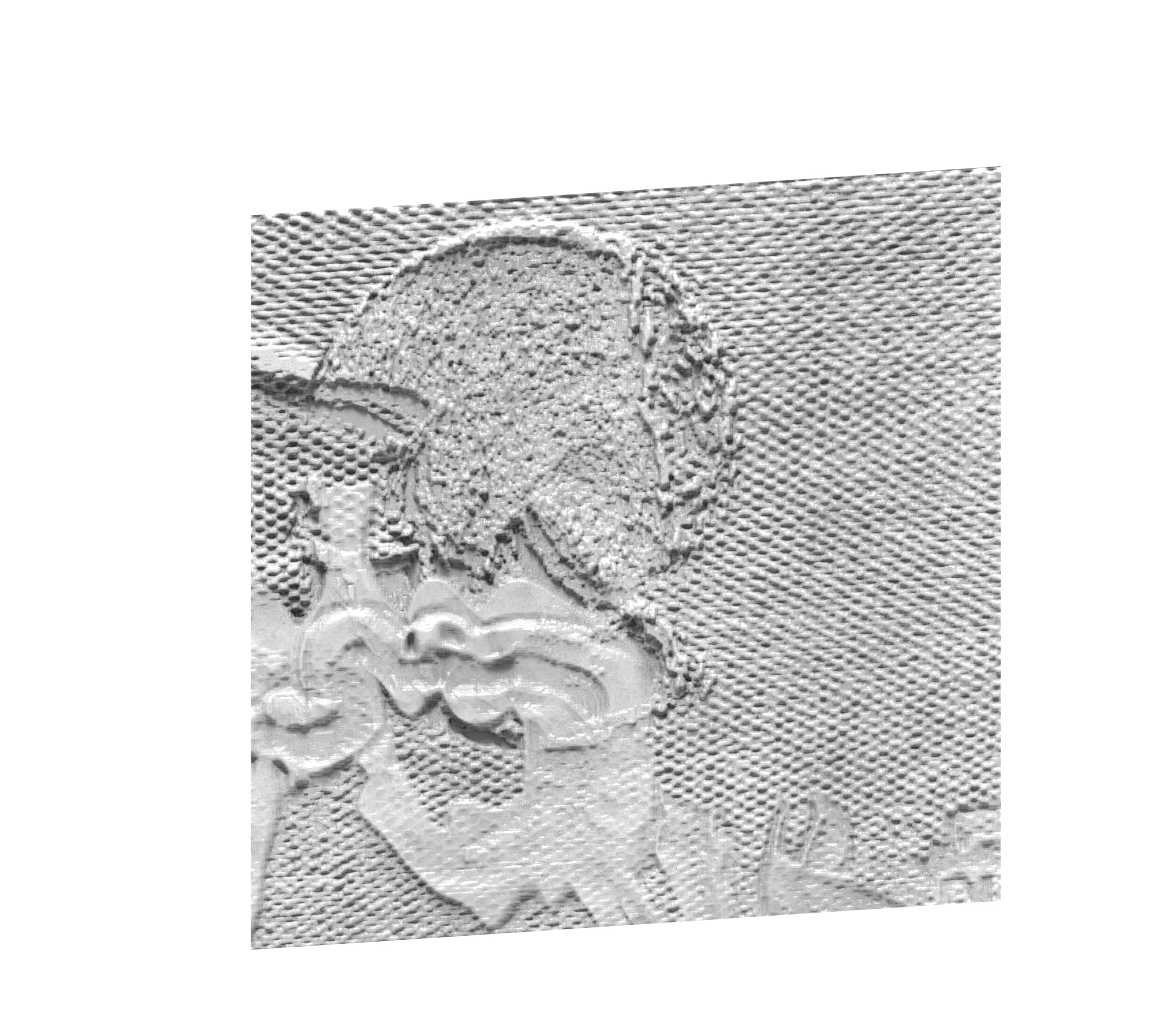 Close-up of the finished concrete relief