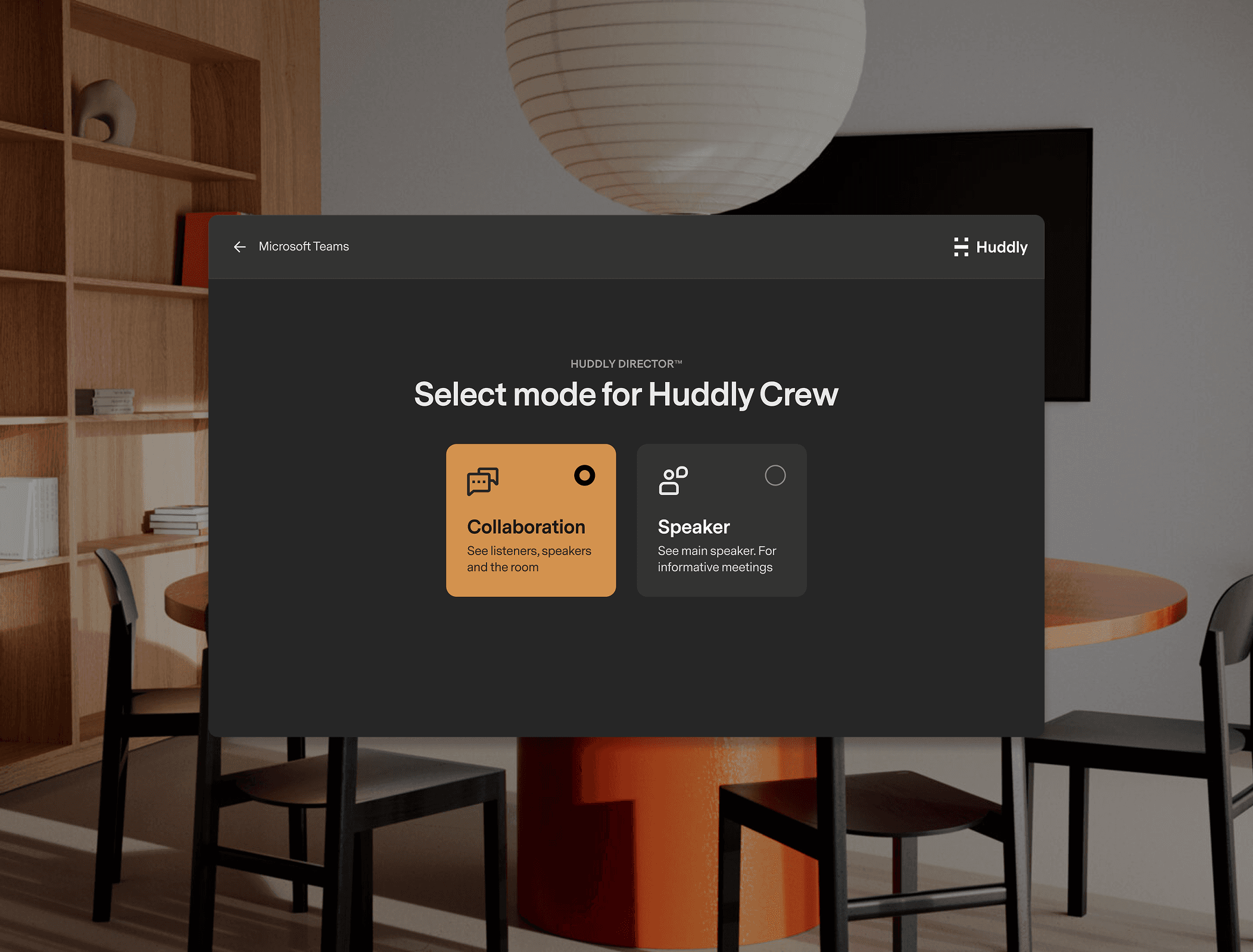 Teams-native touch panel app for Huddly